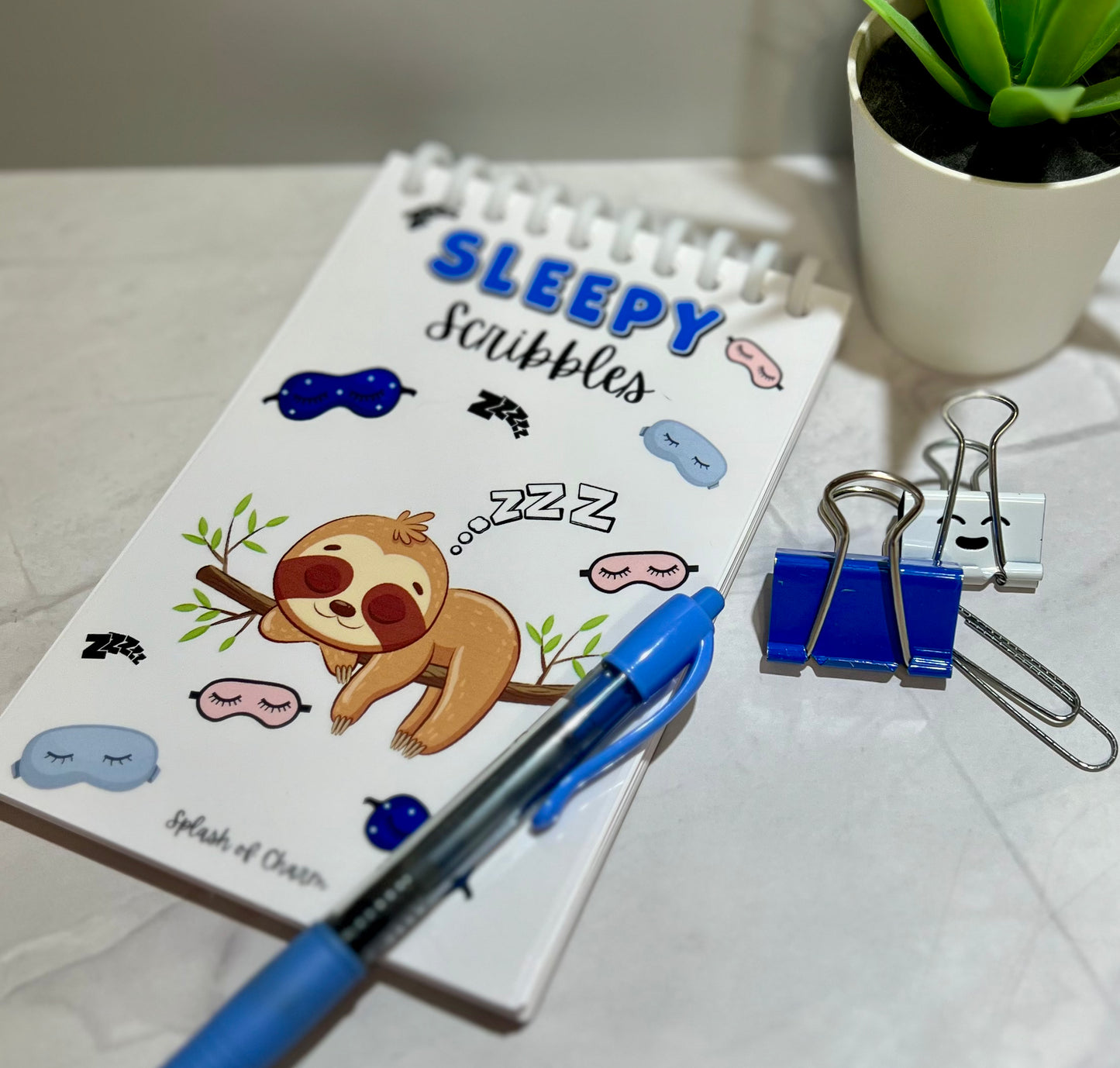 Sleepy the Sloth Spiral Scribble Pad