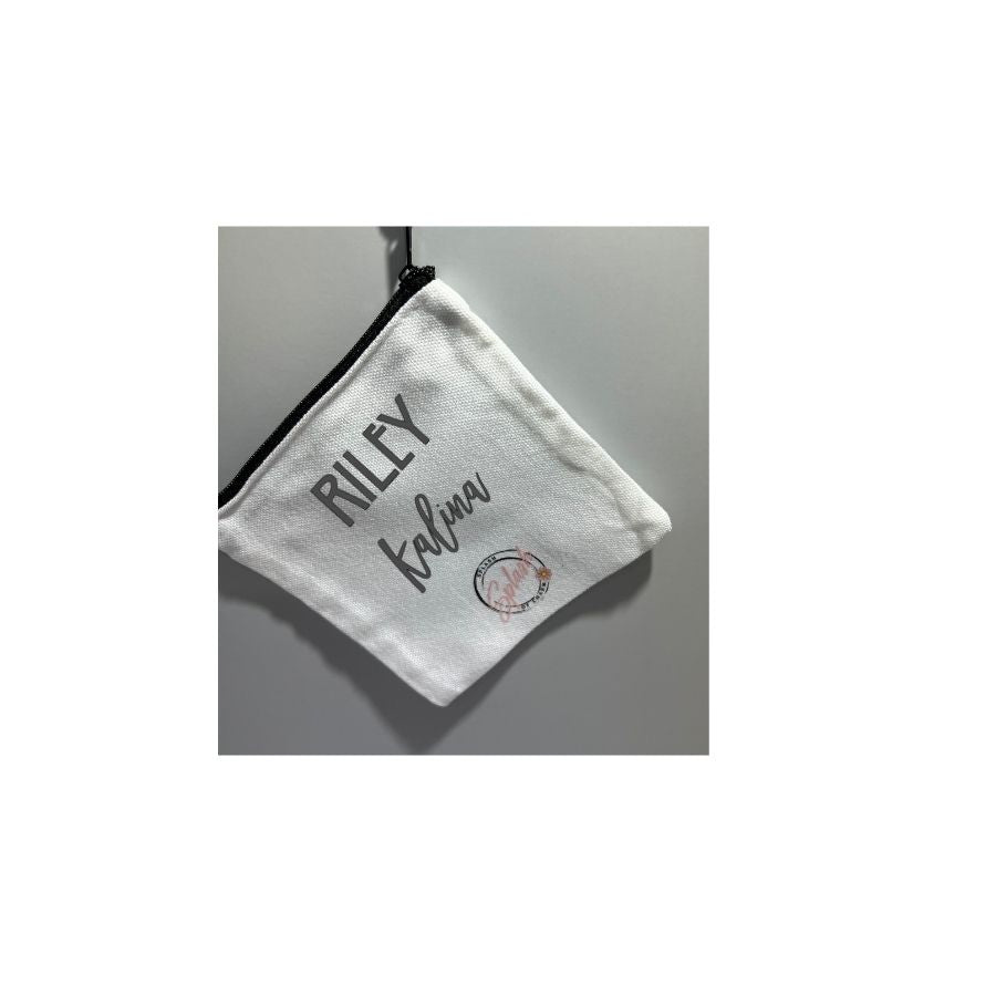White Canvas Coin Purse