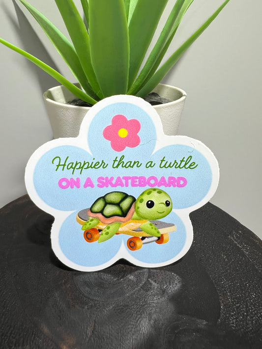 Skateboarding Turtle Sticker