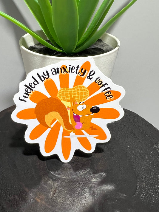 Hyped-Up Squirrel Sticker
