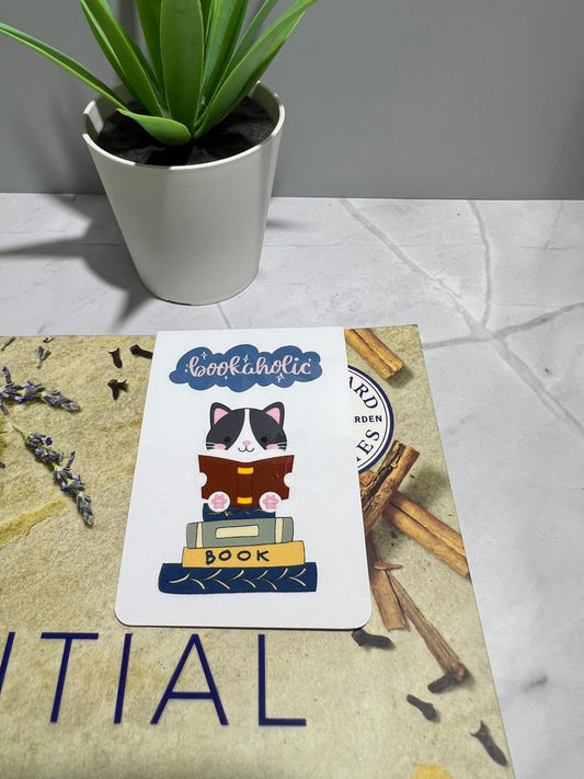 Bookaholic Cat Magnetic Bookmark