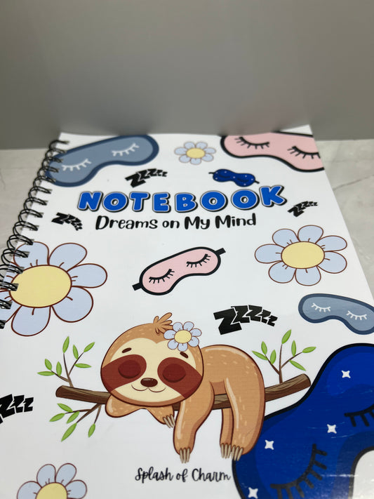 Sleepy the Sloth Spiral Notebook