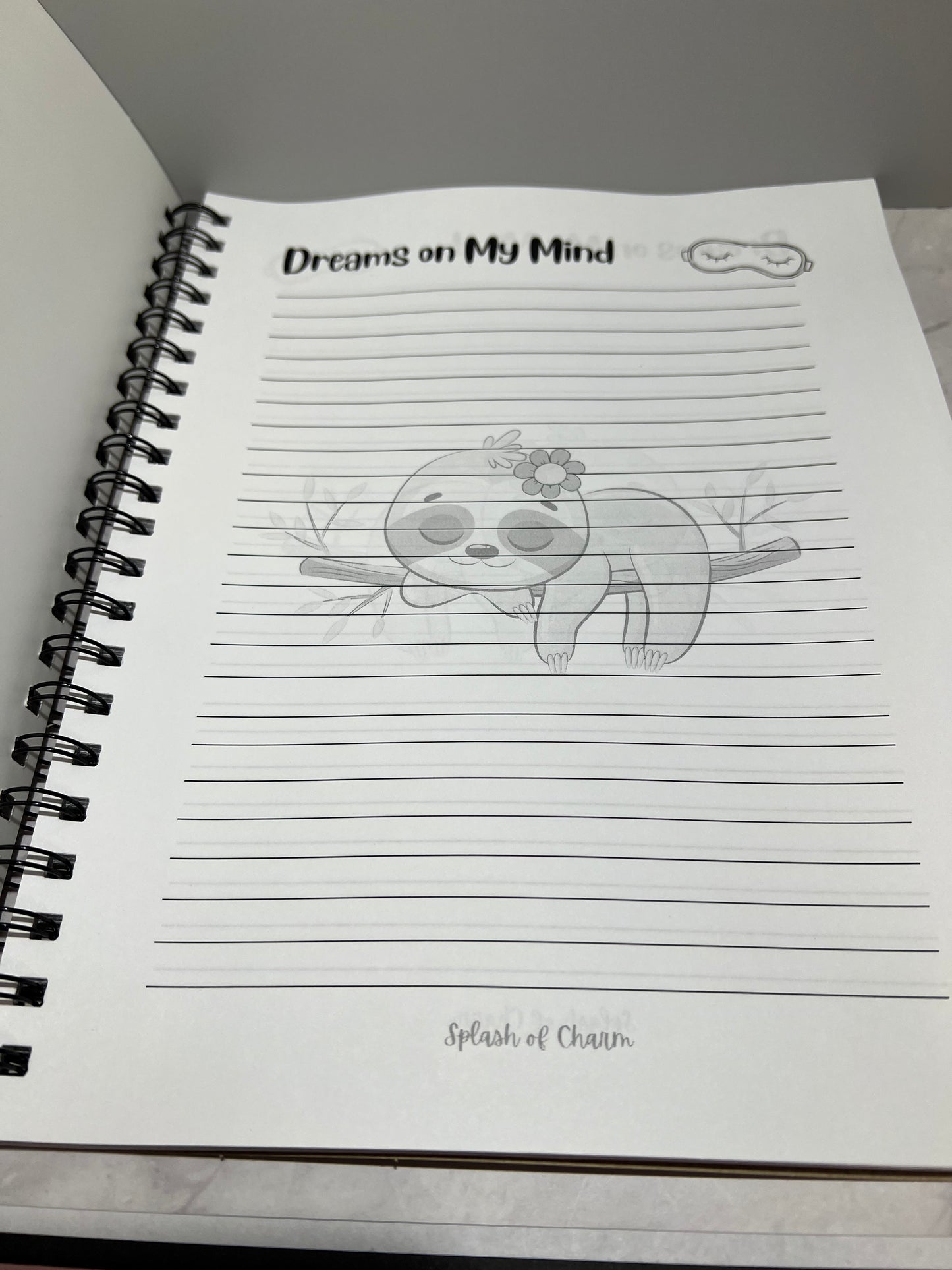 Sleepy the Sloth Spiral Notebook