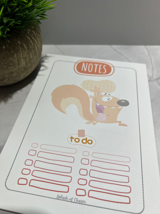 Nutz the Squirrel A5 Notepad