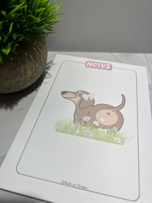 Bean the Weenie Dog A5 Notepad