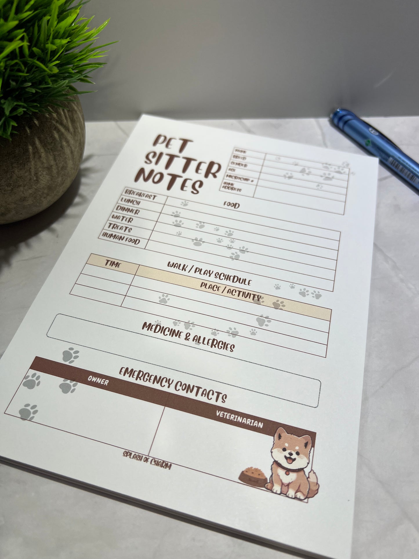 Pet Sitter Notepads