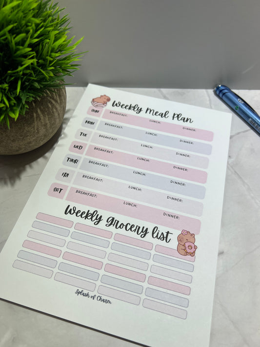 3-Month Meal Planner/Grocery List Notepad