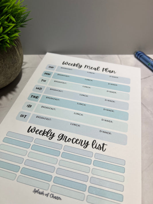 3-Month Meal Planner/Grocery List Notepad