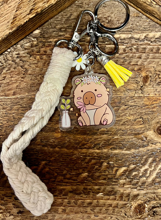 Hippie the Capybara Acrylic Key Chain