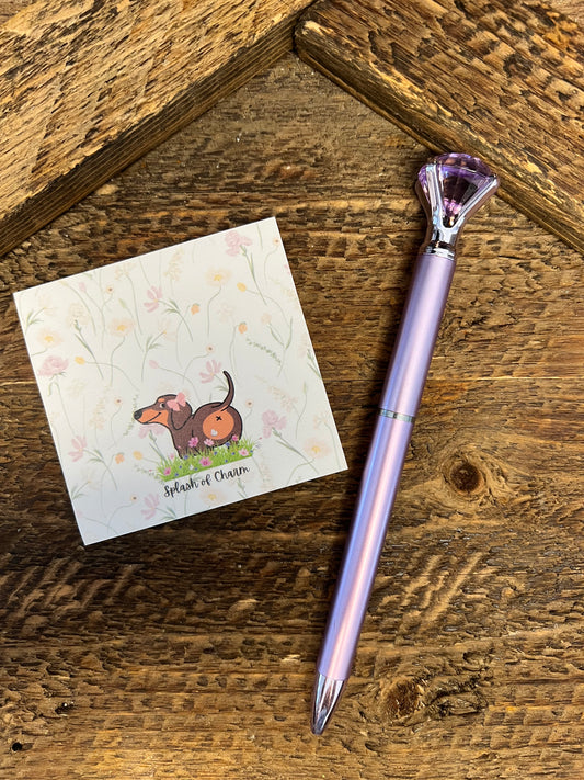 Bean the Weenie Dog Post-It Sticky Notes
