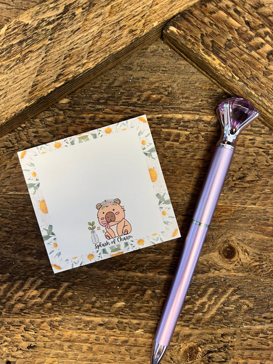 Hippie the Capybara Post-It Sticky Notes