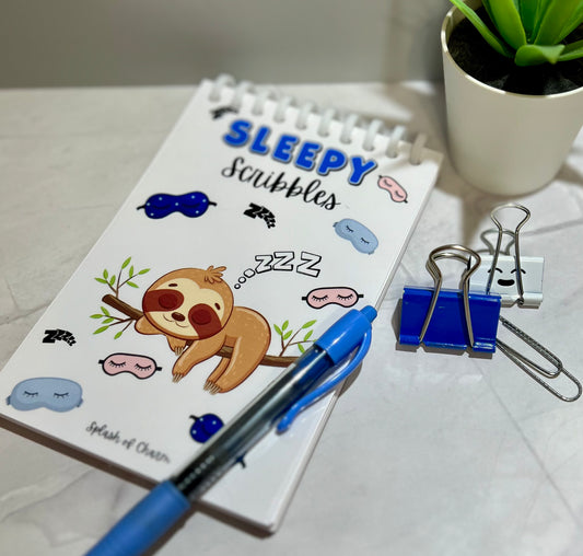 Sleepy the Sloth Spiral Scribble Pad