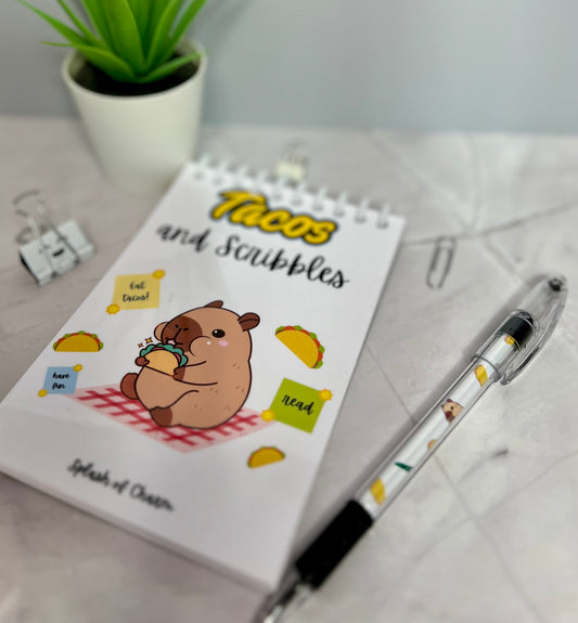 Taco the Capybara Spiral Scribble Pad