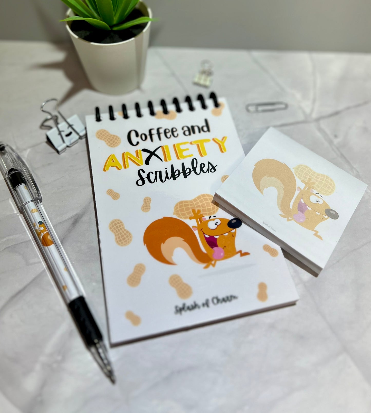 Nutz the Squirrel Spiral Scribble Pad