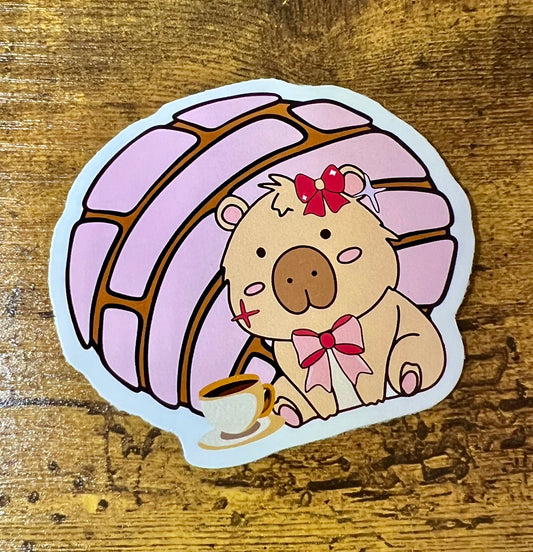 Concha the Capybara Sticker