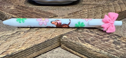 Bean the Weenie Dog Gel Pen w/Charm