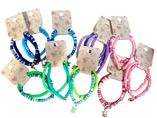 Silicone Bracelet Set w/Charms